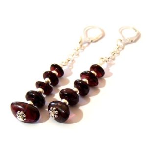 Boucles d oreilles Grenat