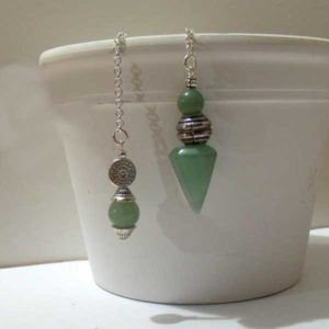 Pendule divination pointe et perle Aventurine