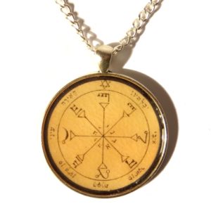Collier pendentif 4° Pentacle du Soleil chaîne argentée