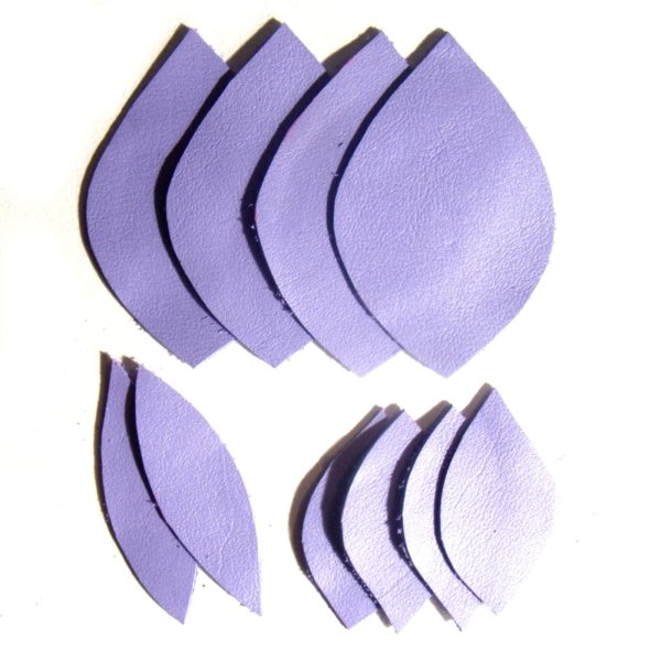 10 découpes cuir couleur parme créations bijoux fantaisie