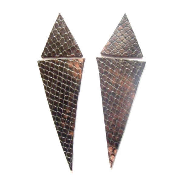 4 découpes cuir reptile doublé fournitures bijoux