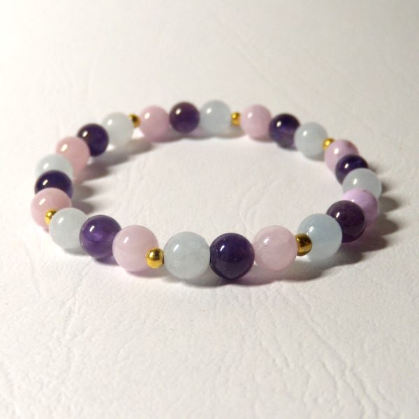bracelet améthyste quartz rose