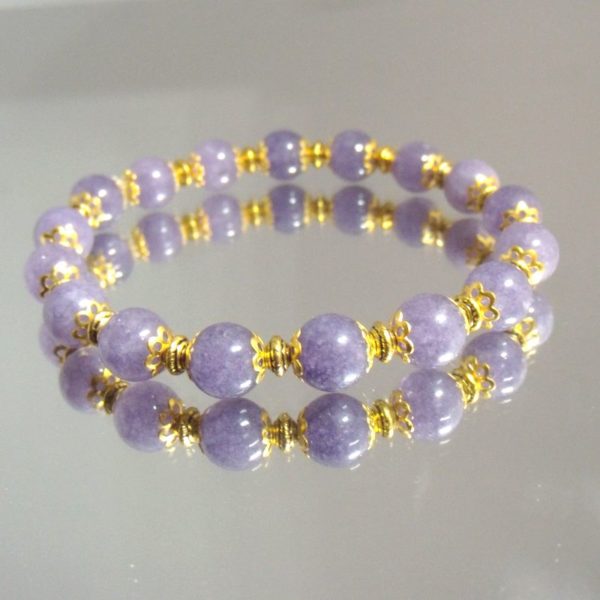 Bracelet perles Améthyste lithothérapie pierres gemmes