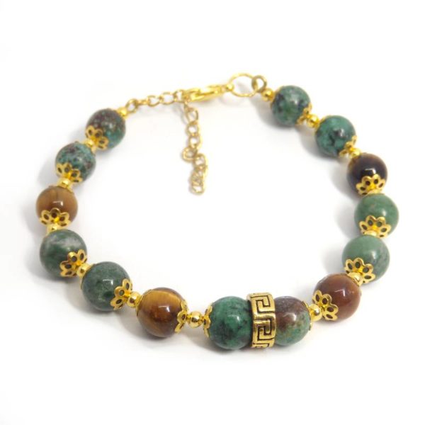 Bracelet réglable perles turquoise africaine