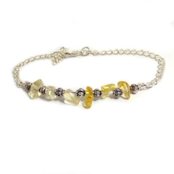 Bracelet réglable chips de Citrine